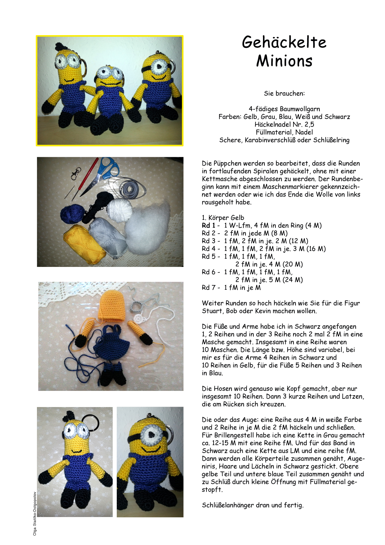 anleitung minions häckeln