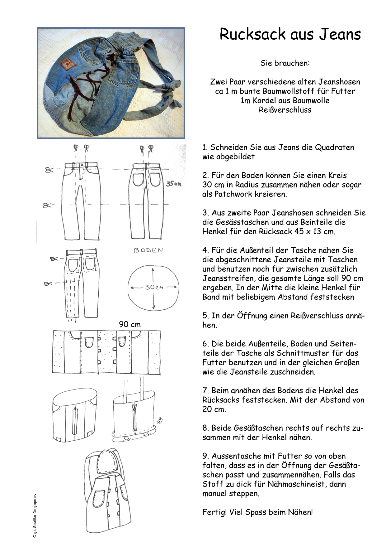 rücksack aus jeans anleitung